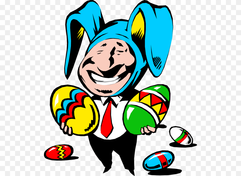 Vector Illustration Of Business Easter Bunny With Colorful, Baby, Person, Face, Head Png Image