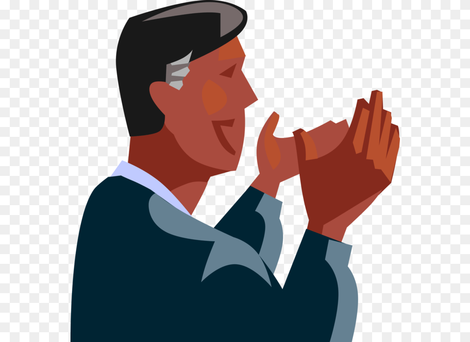 Vector Illustration Of Businessman Applauds In Approval Illustration, Adult, Man, Male, Person Png