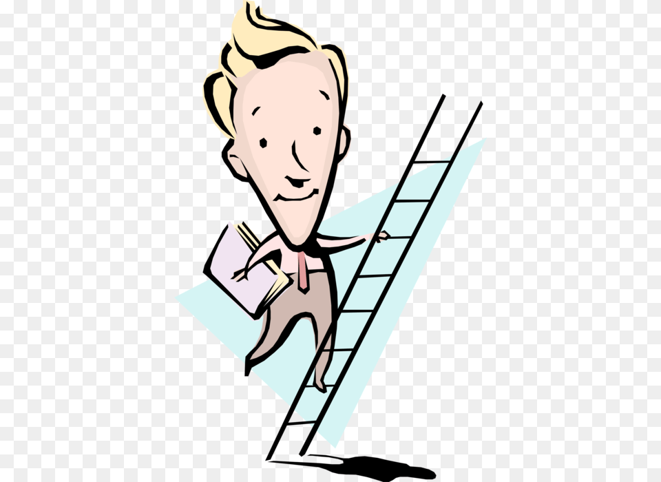 Vector Illustration Of Businessman Climbing Ladder, Baby, Person, Face, Head Png Image