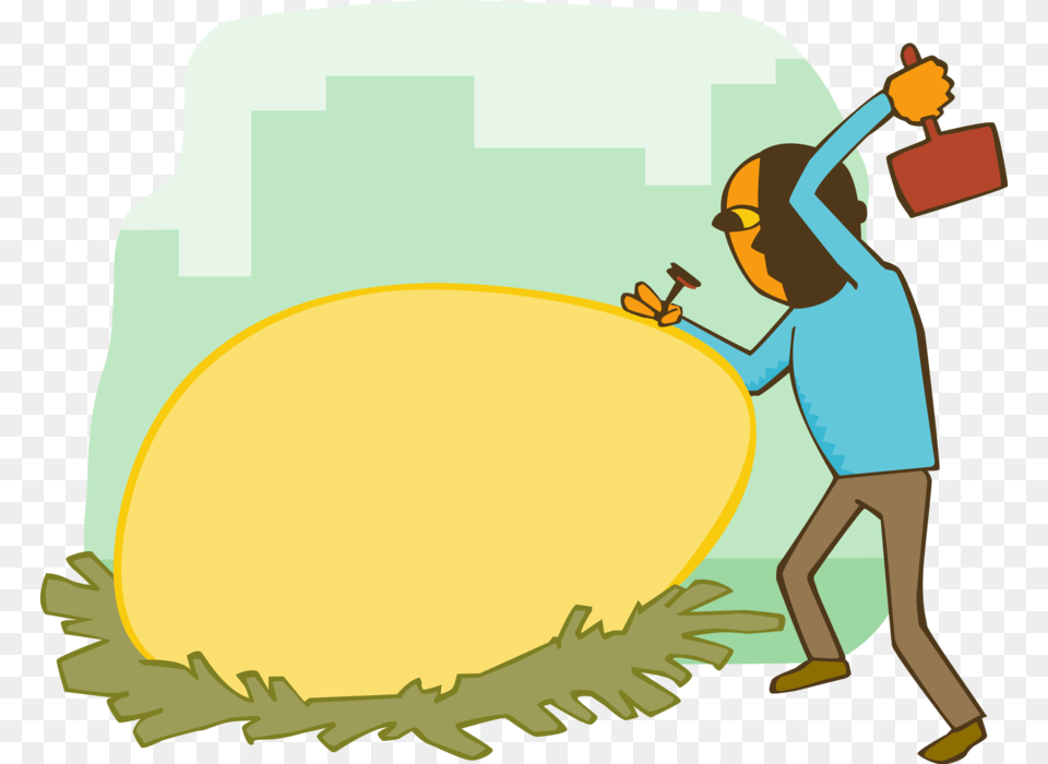 Vector Illustration Of Businessman Cracking Golden, Cleaning, Person, Animal, Sea Life Free Png