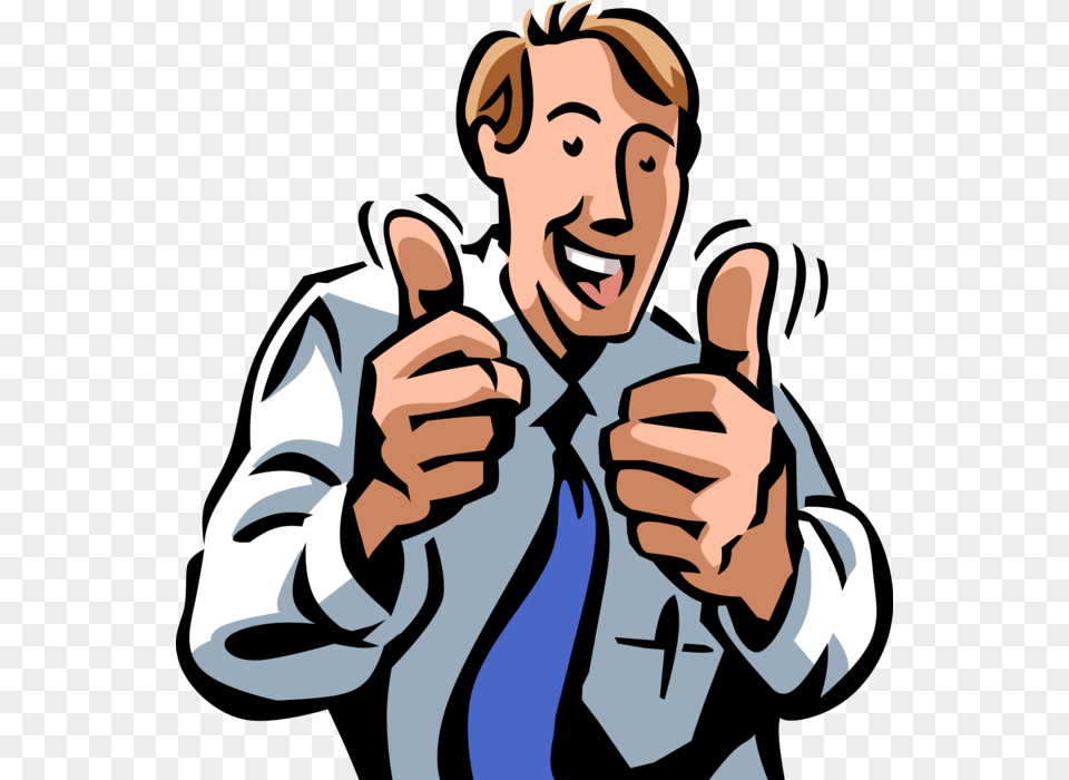 Vector Illustration Of Businessman Gives Two Thumbs, Thumbs Up, Body Part, Person, Finger Png Image