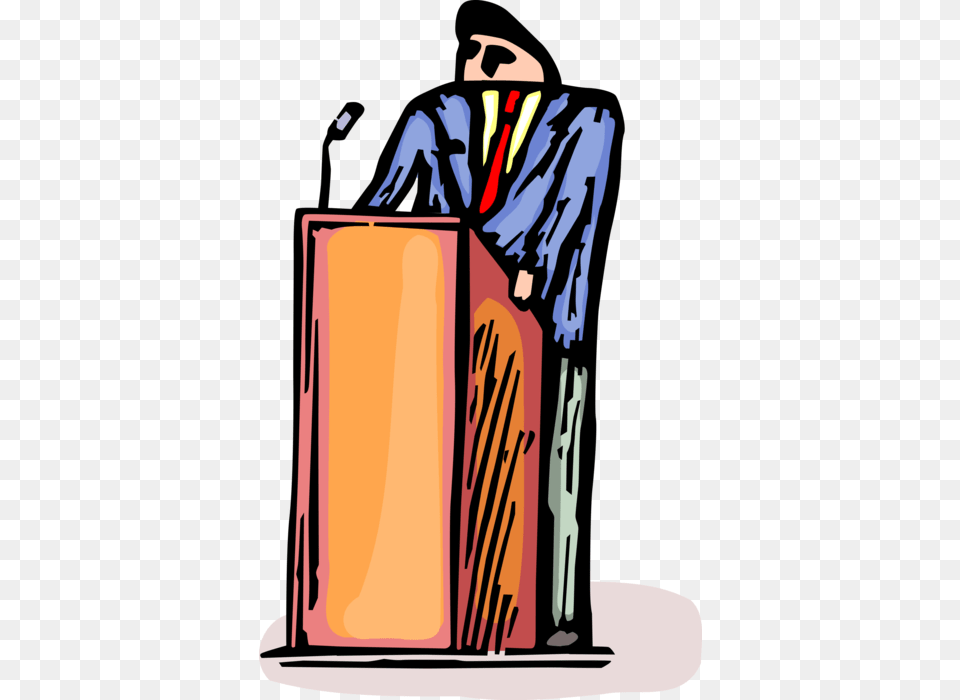 Vector Illustration Of Businessman Public Speaker Speaking Clip Art, Crowd, Person, People, Audience Png Image