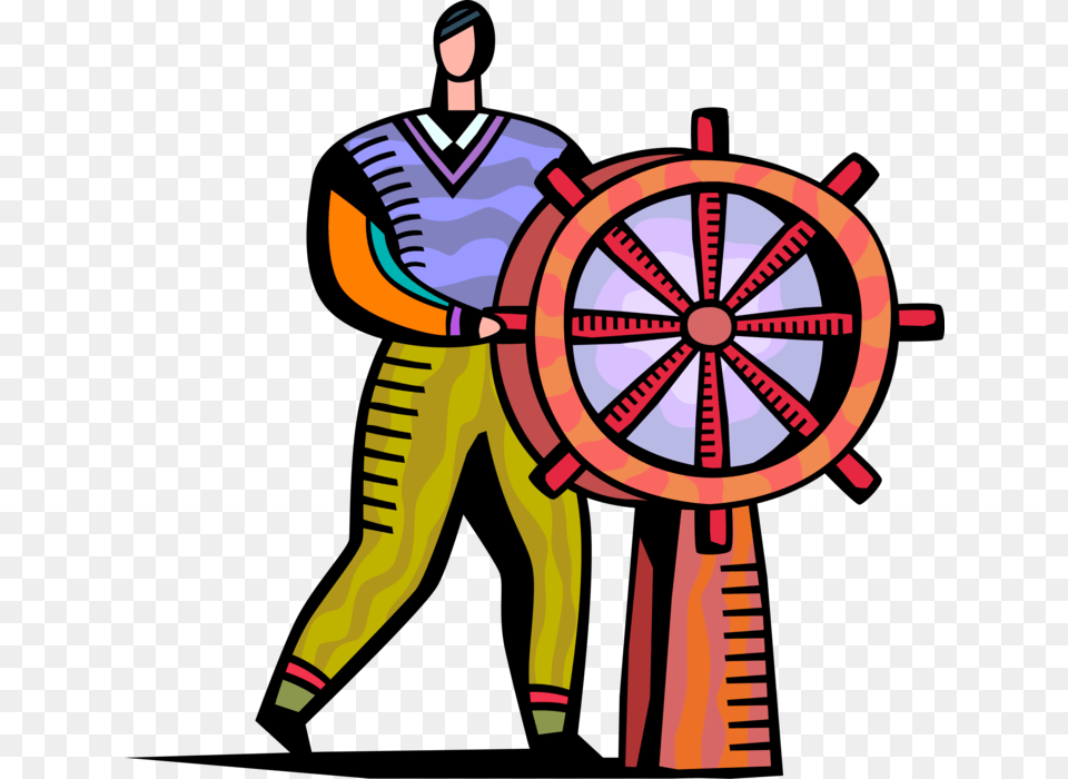 Vector Illustration Of Businessman Ship Captain Steers, Person, Dynamite, Weapon Png