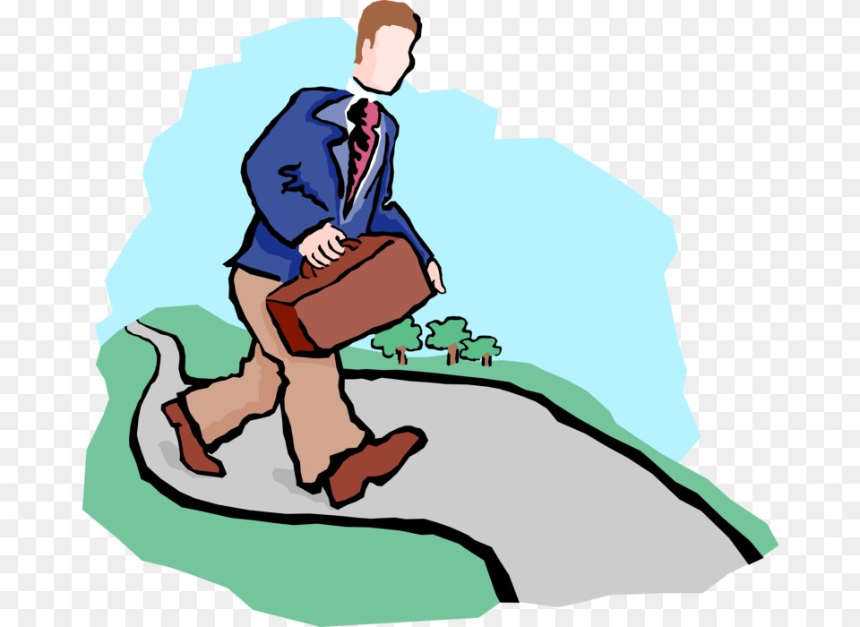 Vector Illustration Of Businessman With Briefcase Taking Sitting, Baby, Bag, Person, Formal Wear Free Png