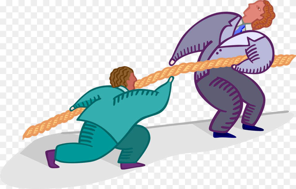 Vector Illustration Of Businessmen Compete Pulling Cartoon, Animal, Fish, Sea Life, Shark Free Png
