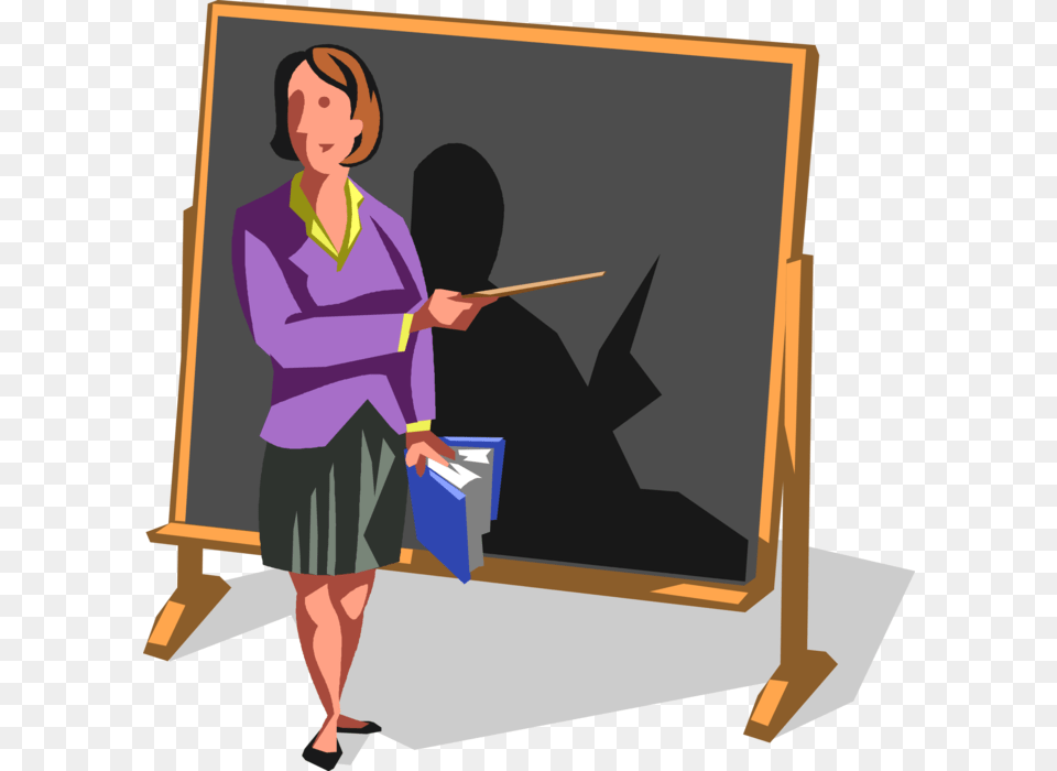 Vector Illustration Of Businesswoman Professor Teacher Clipart Of Teachers, Blackboard, Adult, Female, Person Free Png