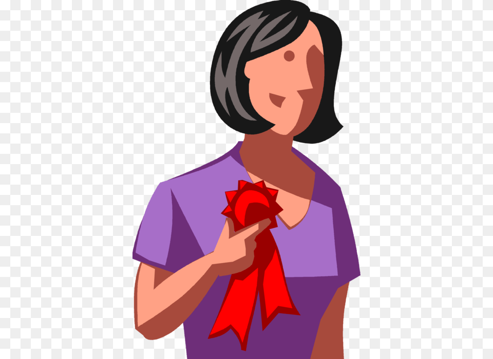 Vector Illustration Of Businesswoman Receives First Cartoon, Adult, Female, Person, Woman Png Image