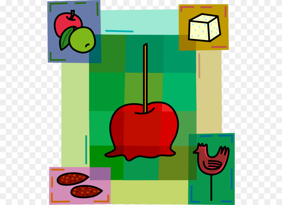 Vector Illustration Of Candy Apple Covered In Hard Mcintosh, Produce, Plant, Food, Fruit Free Transparent Png