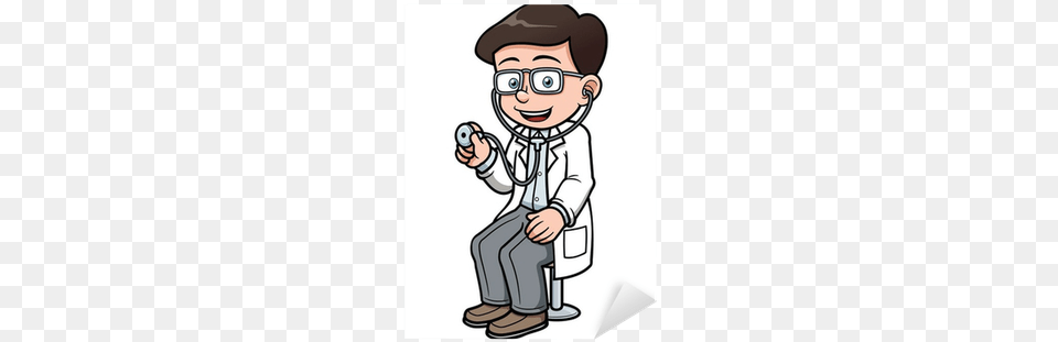 Vector Illustration Of Cartoon Doctor With Stethoscope Estetoscopio Dibujo, Clothing, Coat, Baby, Person Png Image