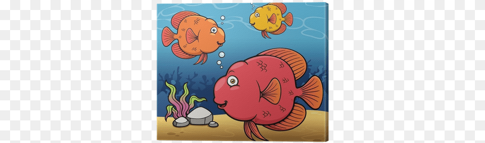 Vector Illustration Of Cartoon Fish Canvas Print Illustration, Animal, Sea Life, Shark Png Image