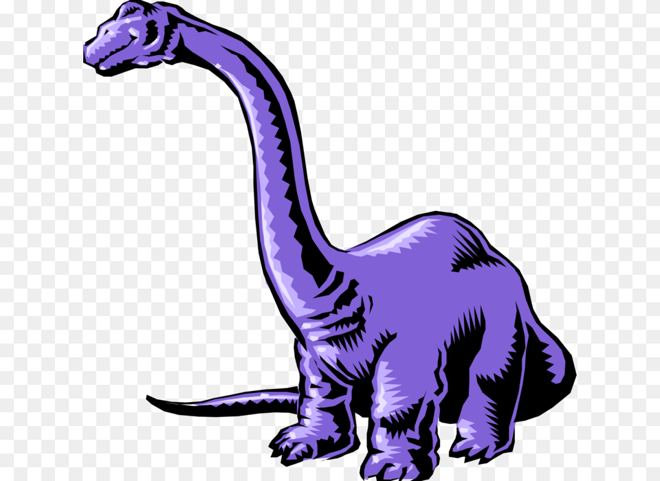 Vector Illustration Of Cartoon Purple Brontosaurus Dinosaur Clip Art, Animal, Reptile Free Png Download