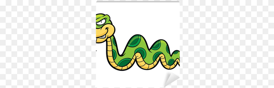 Vector Illustration Of Cartoon Snake Wall Mural Pixers Cartoon Anaconda, Animal, Reptile, Smoke Pipe Free Transparent Png