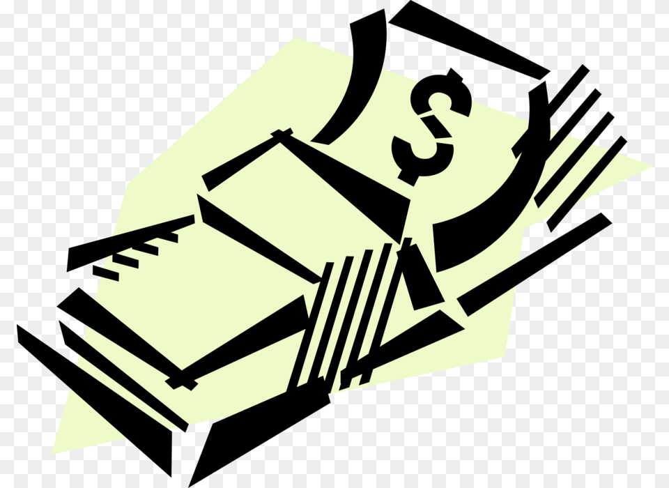 Vector Illustration Of Cash Dollar Bill Paper Money, Stencil, Art Png Image