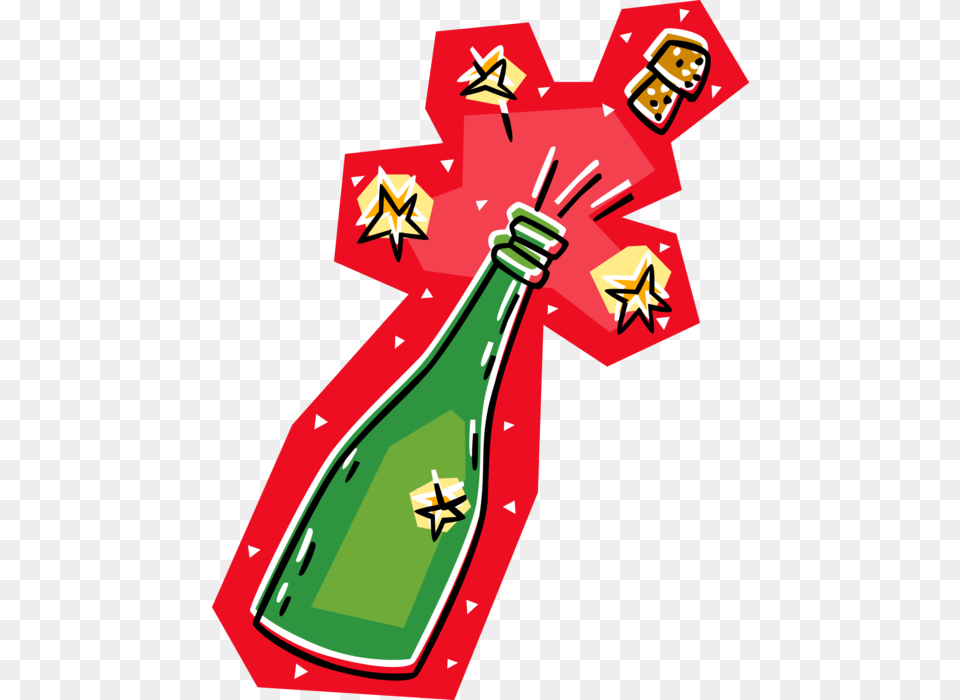 Vector Illustration Of Champagne Carbonated Sparkling, Bottle, Dynamite, Weapon Png Image
