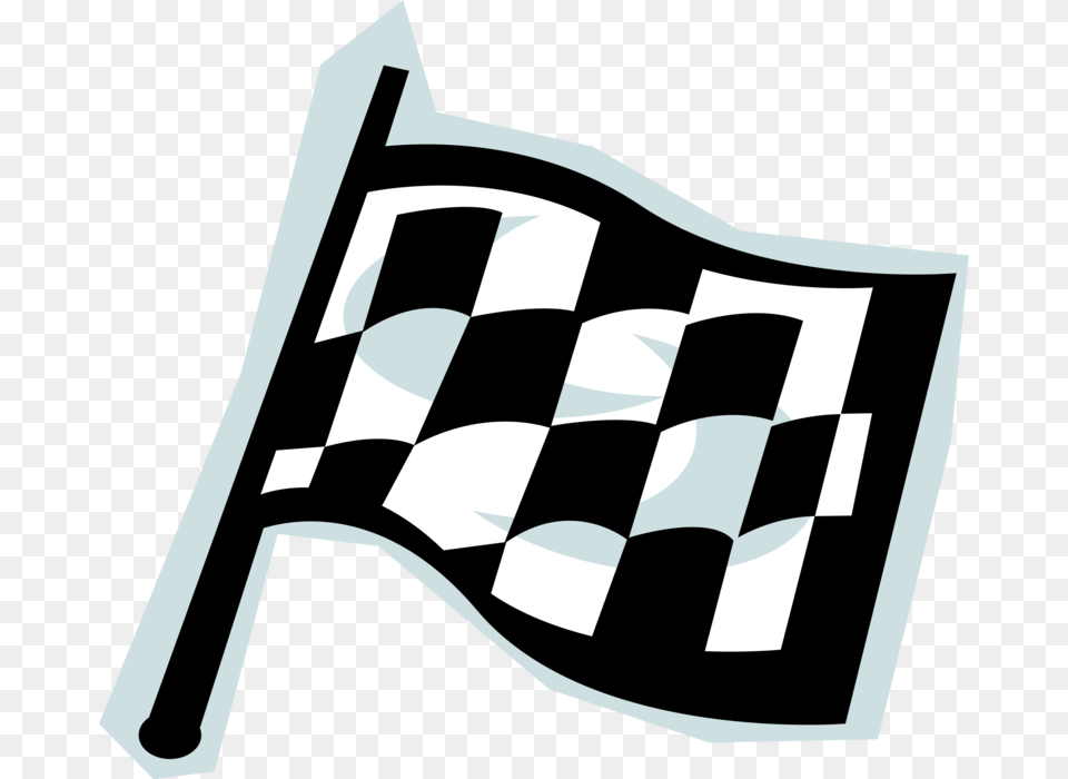 Vector Illustration Of Checkered Or Chequered Flag, Stencil, Dynamite, Weapon, Text Free Transparent Png