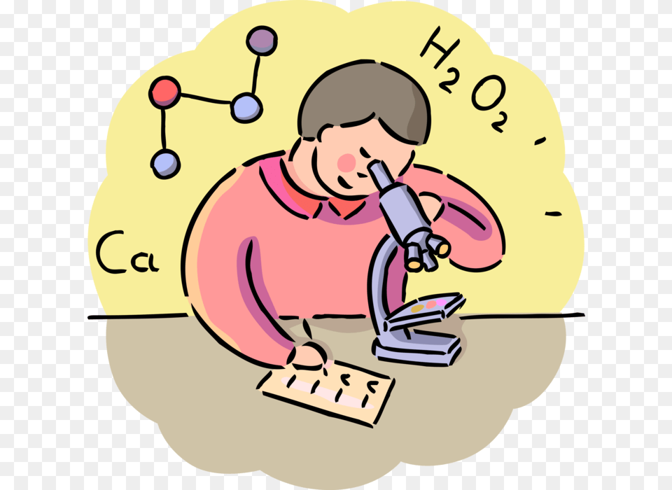 Vector Illustration Of Chemistry Class Student With, Baby, Person, Face, Head Free Png Download