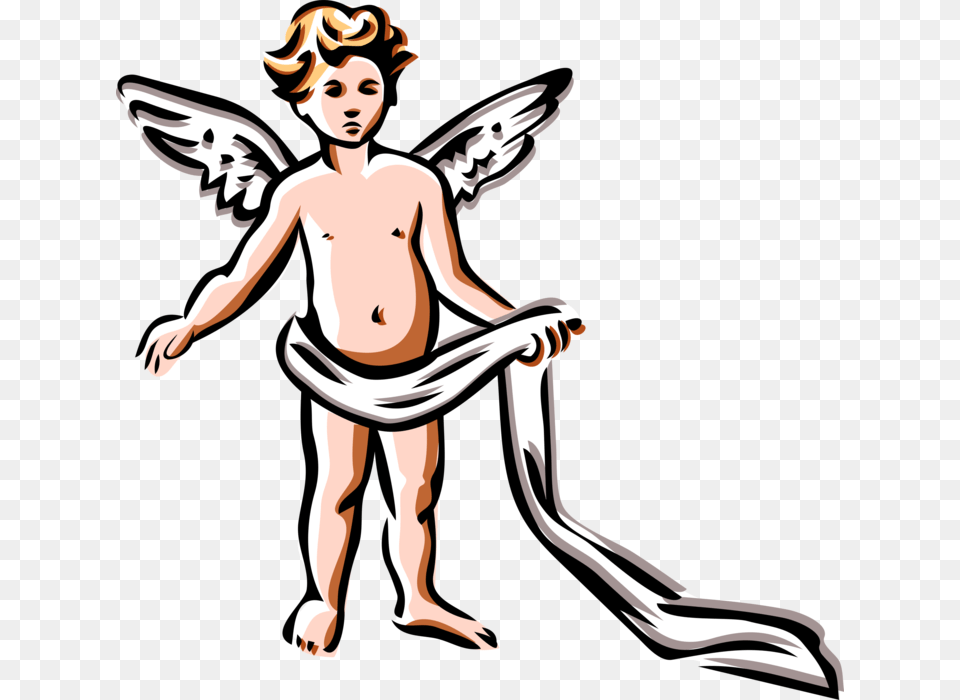 Vector Illustration Of Child Spiritual Angel With Wings Cartoon, Adult, Female, Person, Woman Free Png Download