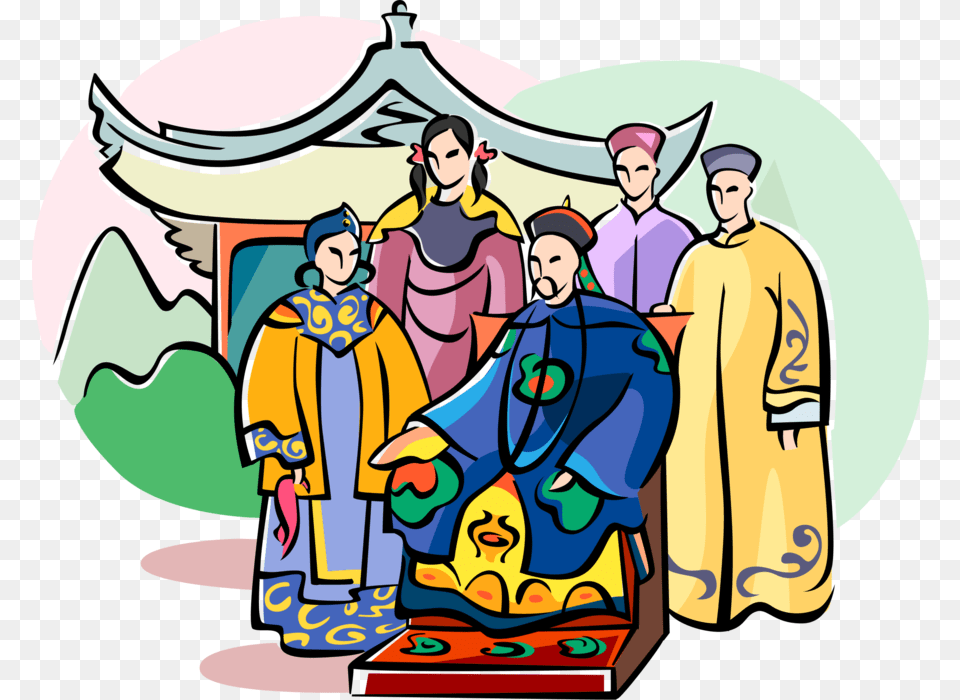 Vector Illustration Of Chinese Emperor And Imperial Illustration, Clothing, Coat, Adult, Person Png