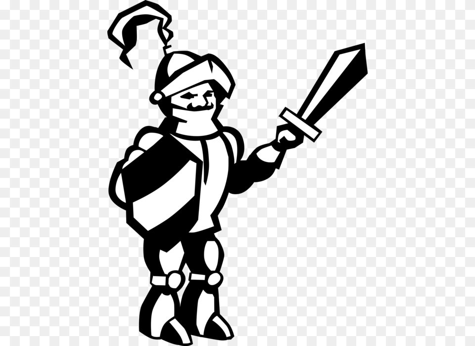 Vector Illustration Of Chivalry Medieval Knight In Cartoon, People, Person, Stencil, Baby Png