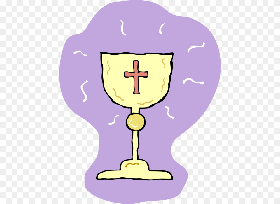 Vector Illustration Of Christian Religious Faith Communion Cross, Glass, Goblet, Baby, Person Free Png Download