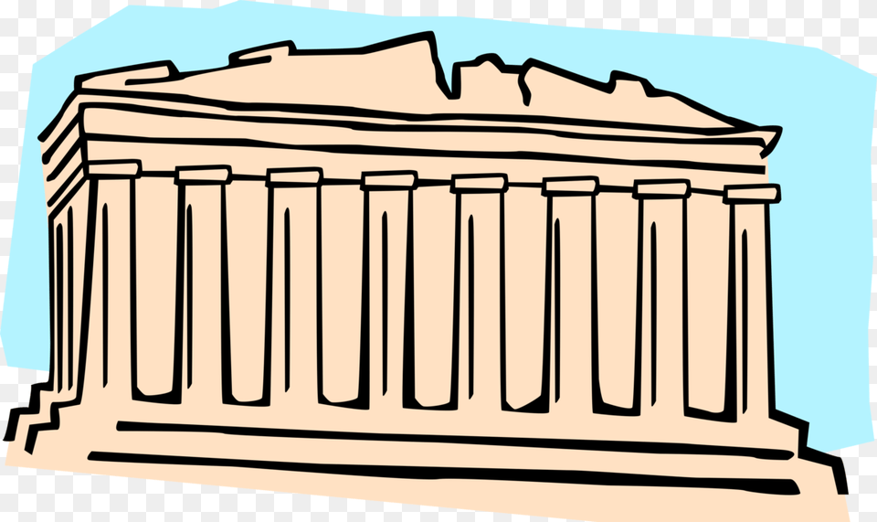Vector Illustration Of Classic Greek And Roman Temple, Architecture, Building, Parthenon, Person Free Transparent Png