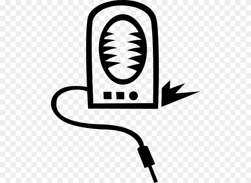 Vector Illustration Of Computer Audio Entertainment, Gray Png Image