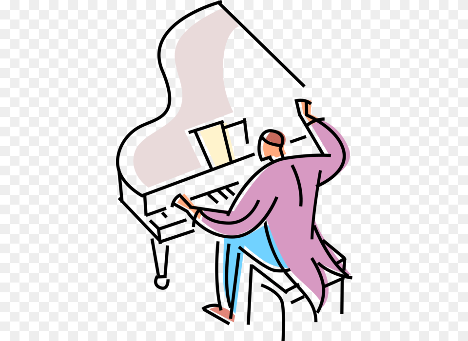 Vector Illustration Of Concert Pianist Musician Plays Illustration, Adult, Female, Person, Woman Free Png