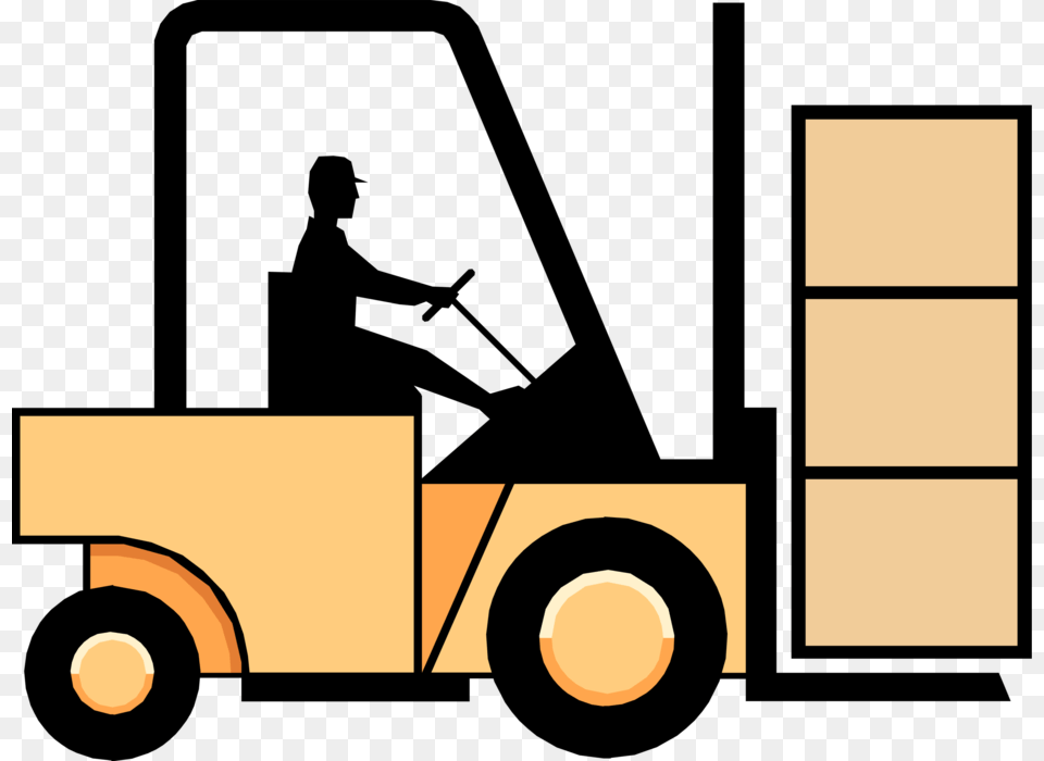 Vector Illustration Of Construction Industry Heavy Forklift Vektor, Moving Van, Transportation, Van, Vehicle Png