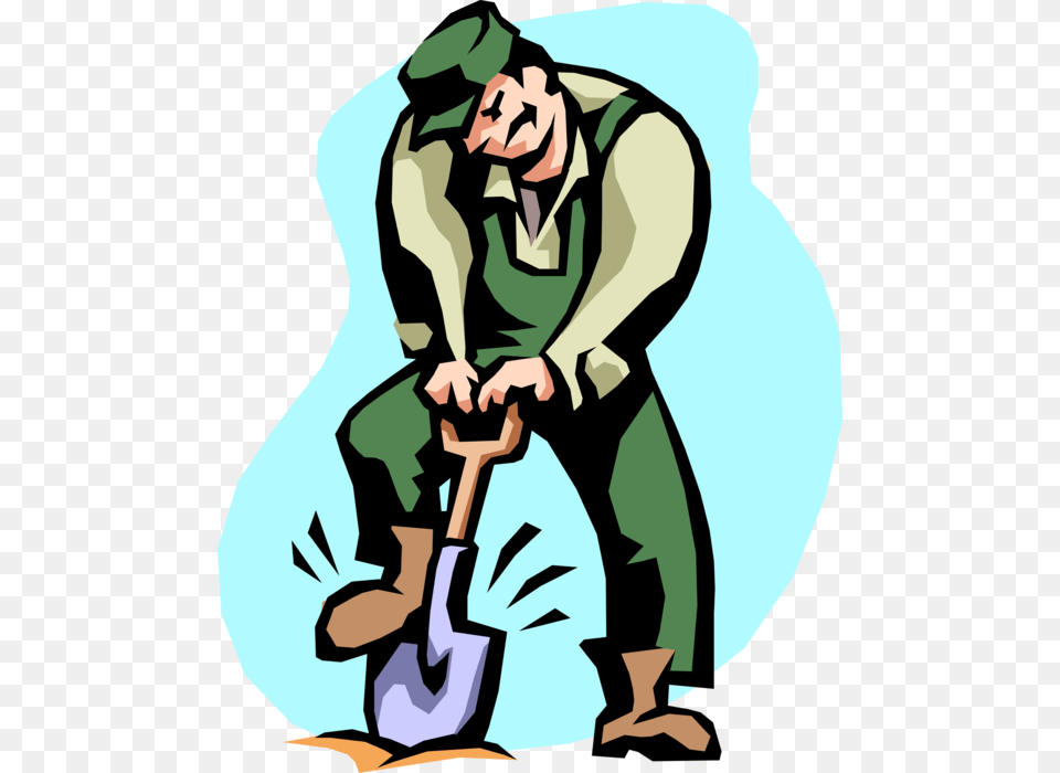 Vector Illustration Of Construction Worker Breaks The Digging Clipart, Garden, Nature, Outdoors, Cleaning Free Png