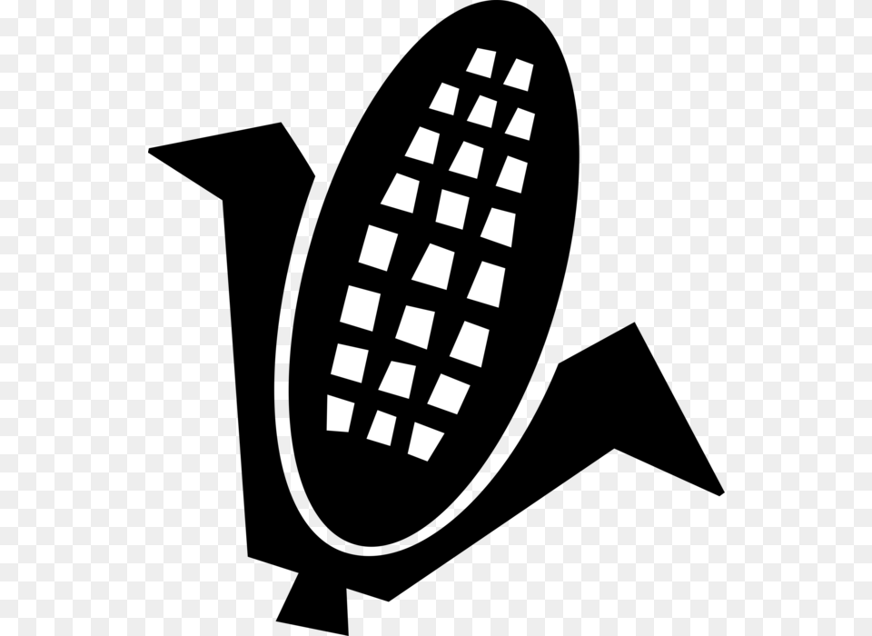 Vector Illustration Of Corn Husk Cob Of Corn Emblem, Cutlery, Fork, Stencil, Logo Free Transparent Png