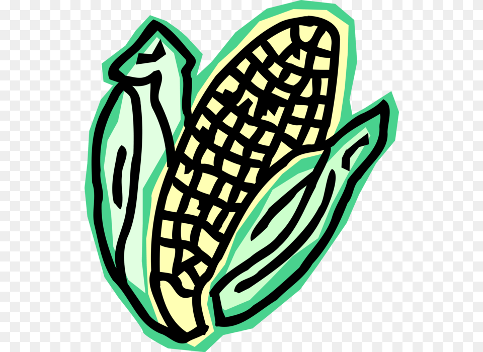 Vector Illustration Of Corn On The Cob Grain Plant, Food, Produce, Ammunition, Grenade Png Image