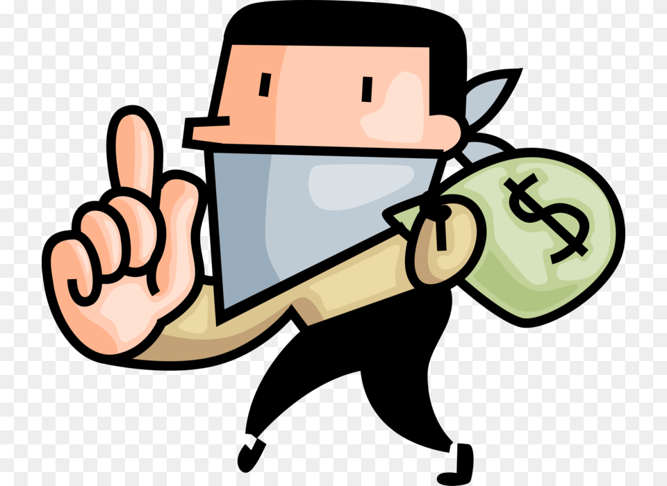 Vector Illustration Of Criminal Bank Robber Thief In Clipart Robbers, Body Part, Finger, Hand, Person Png
