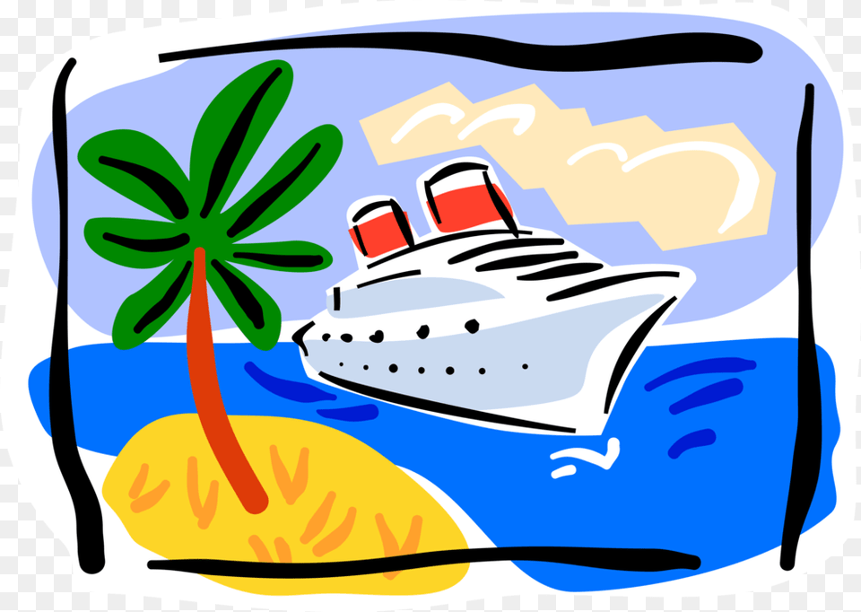 Vector Illustration Of Cruise Ship Or Cruise Liner Cruise Vacation Clip Art, Animal, Fish, Sea Life, Shark Png Image