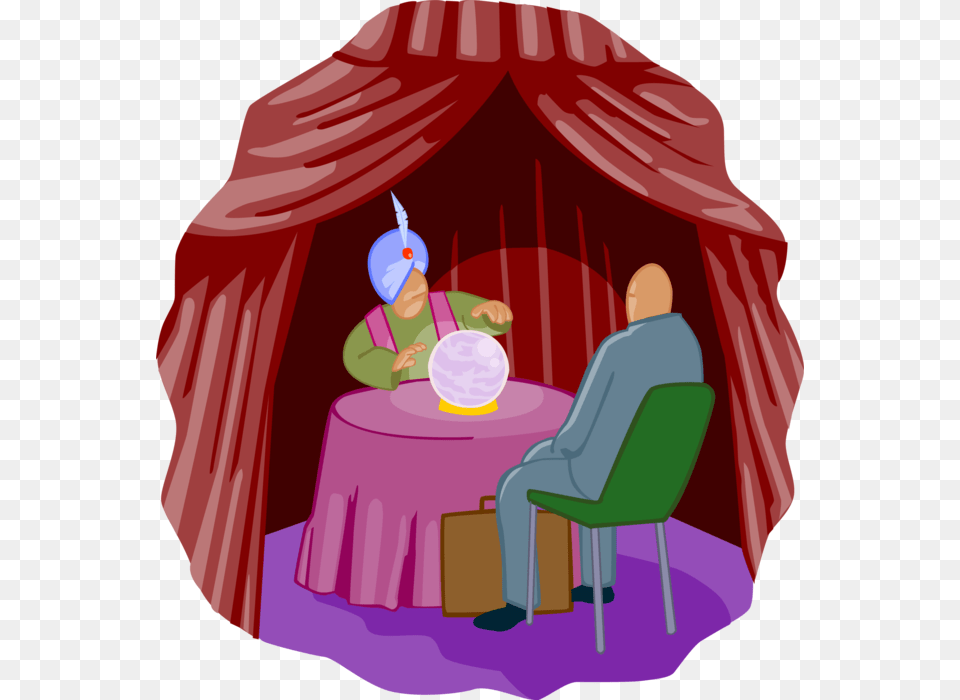 Vector Illustration Of Crystal Ball Orbuculum Glass Fortune Teller Vector, Circus, Leisure Activities, Outdoors, Furniture Png Image