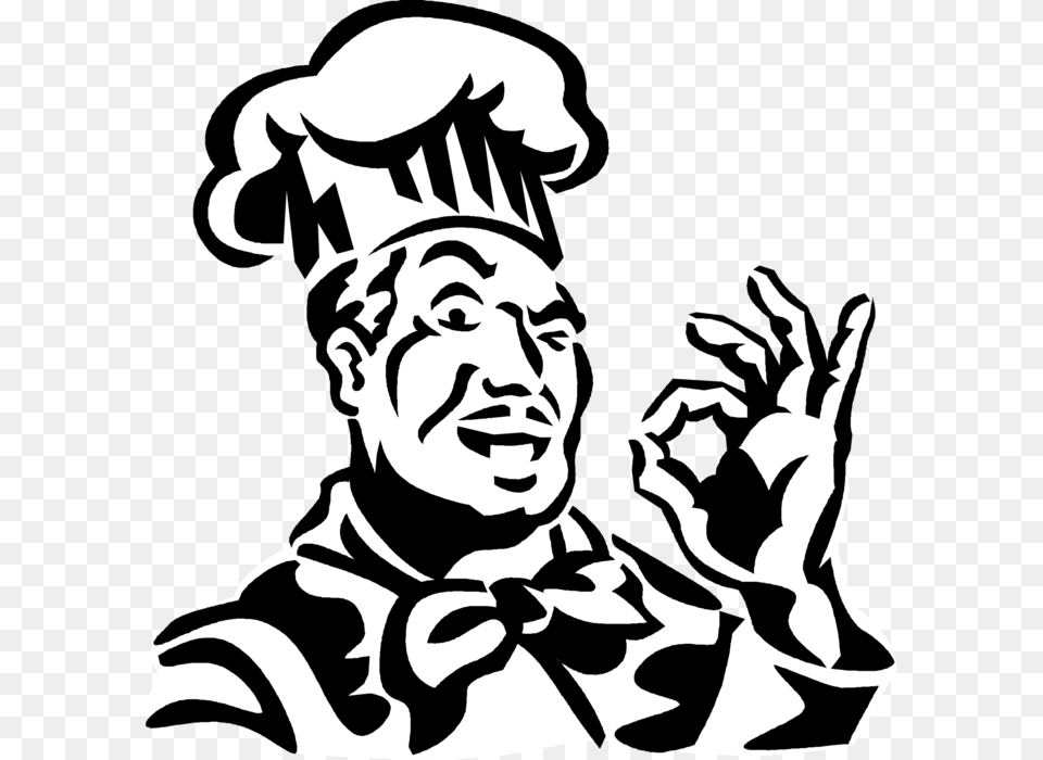 Vector Illustration Of Culinary Cuisine Restaurant Chef Bon Appetit, Stencil, Baby, Face, Head Free Png