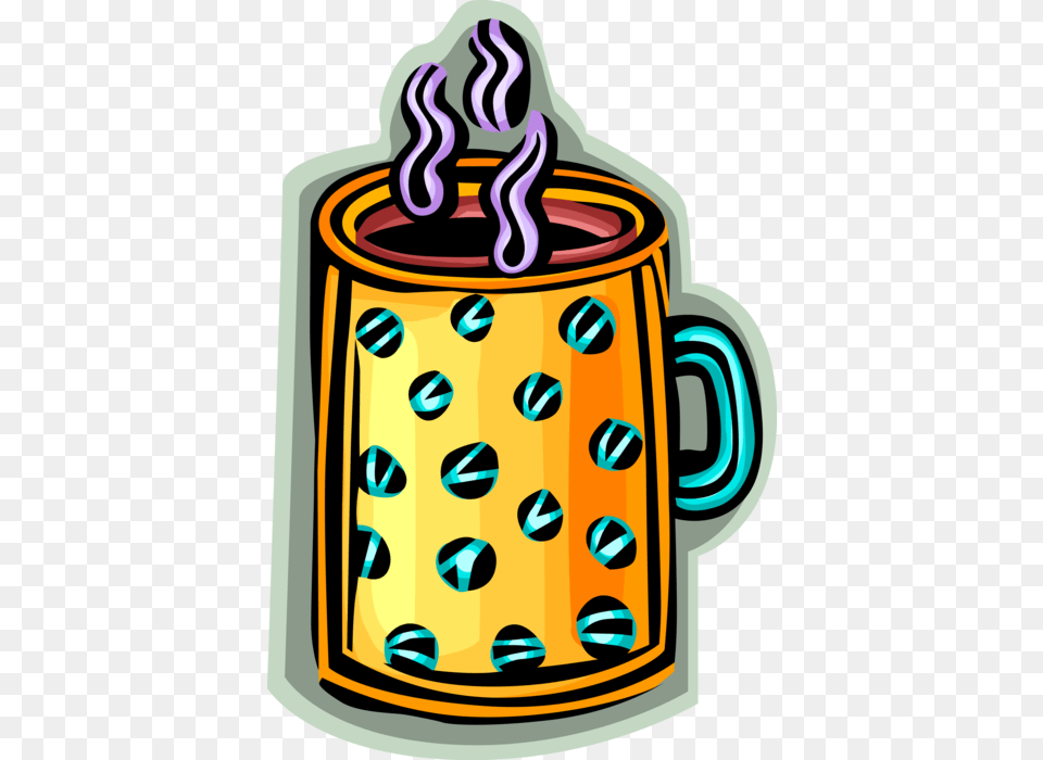 Vector Illustration Of Cup Of Hot Freshly Brewed Coffee, Ammunition, Grenade, Weapon Png