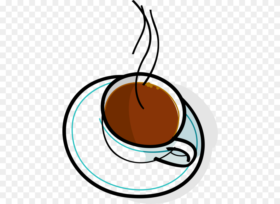Vector Illustration Of Cup Of Hot Freshly Brewed Coffee Hot Chocolate Clip Art, Beverage, Coffee Cup, Saucer, Espresso Png