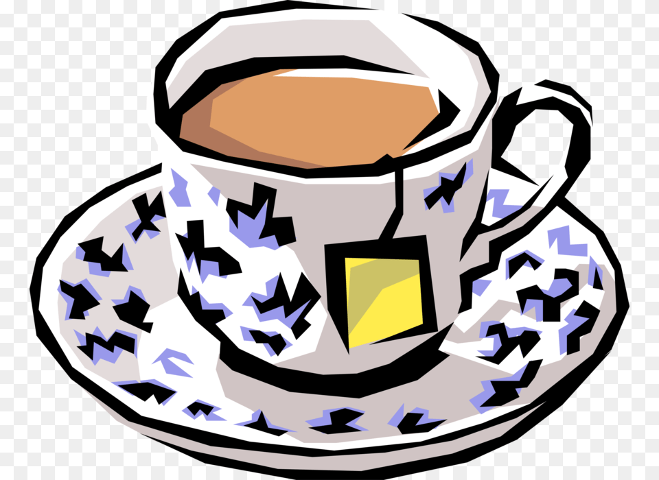 Vector Illustration Of Cup Of Hot Steeped Tea Teacup, Saucer, Beverage, Coffee, Coffee Cup Png