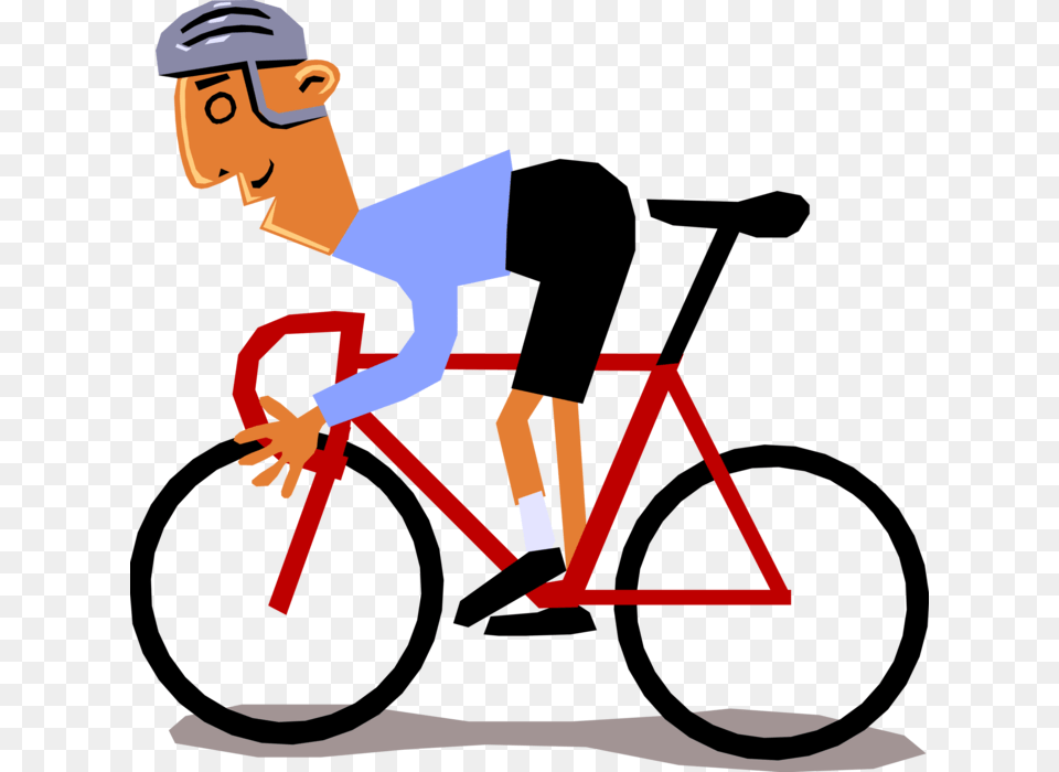 Vector Illustration Of Cycling Enthusiast Racing His Cartoon Cyclist Clip Art, Adult, Female, Person, Woman Png