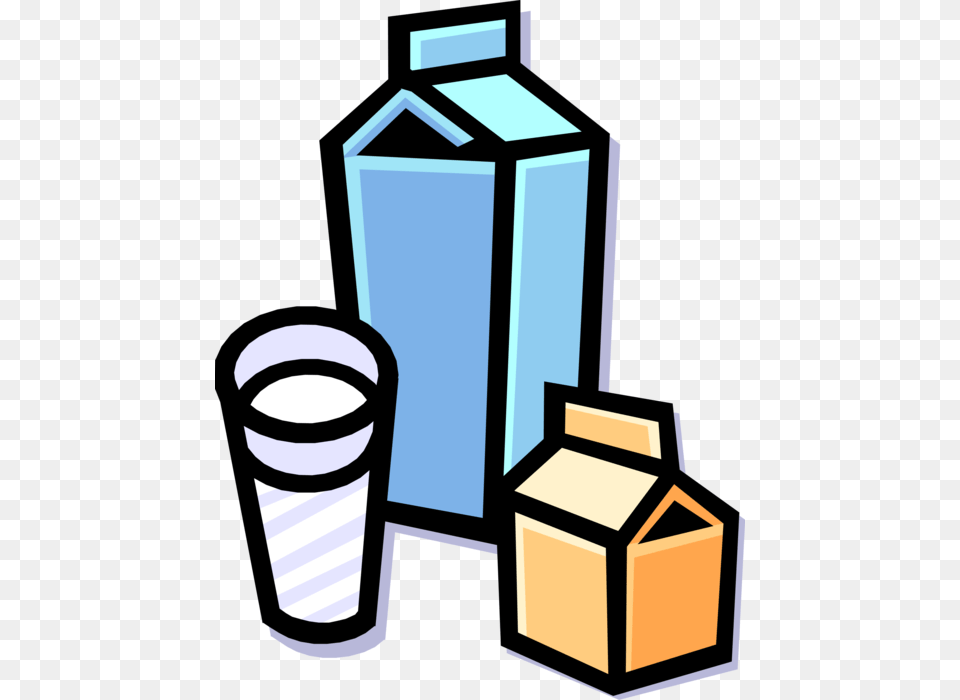 Vector Illustration Of Dairy Products Milk Cream Milk Products Vector, Box, Cardboard, Carton, Bottle Png Image