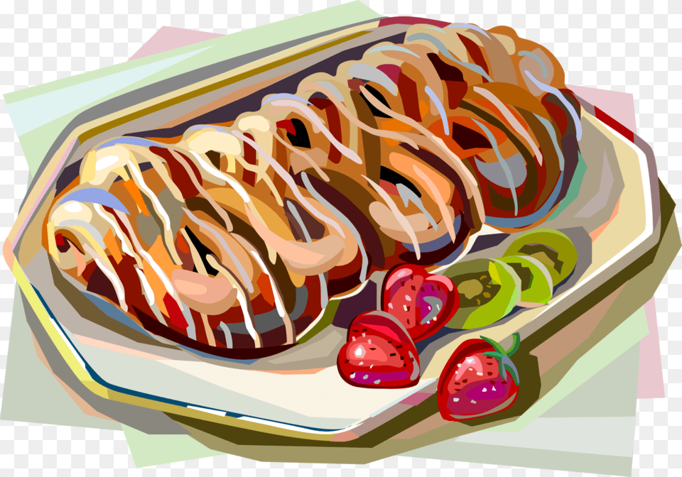 Vector Illustration Of Danish Sweet Dessert Baking Danish Clipart, Food, Meal Png Image