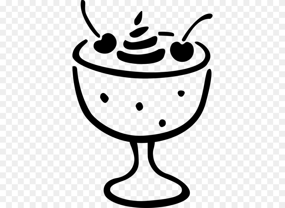 Vector Illustration Of Dessert Pudding In Cup With, Gray Free Png