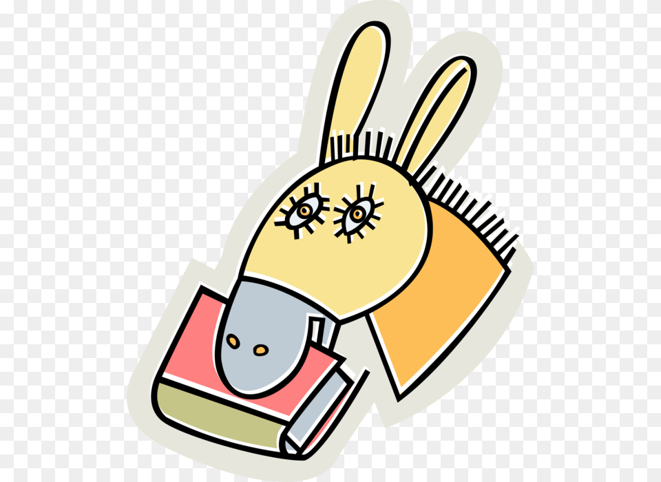 Vector Illustration Of Donkey Ass Jackass With Book Mirror, Clothing, Glove, Cutlery, Brush Free Png