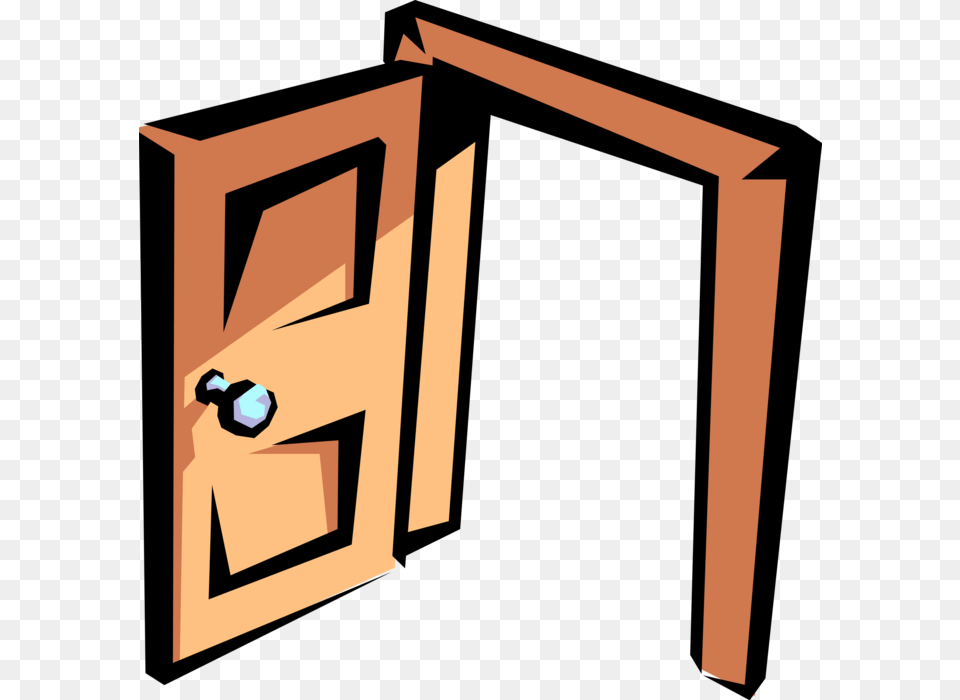 Vector Illustration Of Doorway Door Entrance Or Access Don T Leave The Door Open, Cross, Symbol, Wood Free Png Download