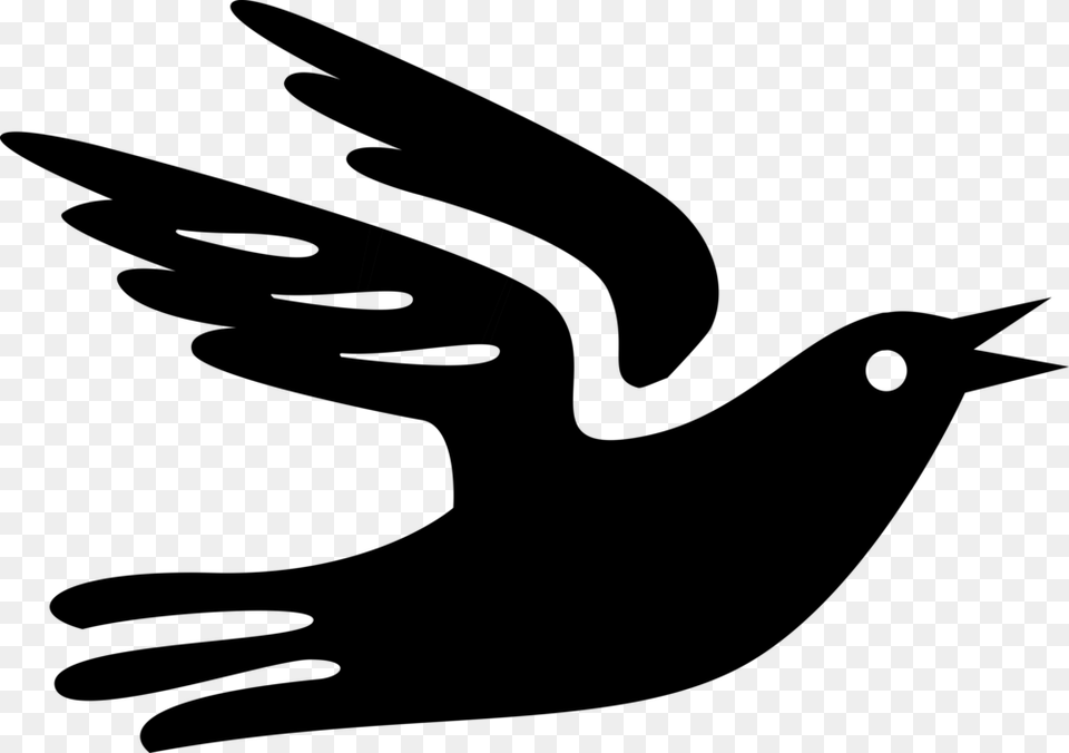 Vector Illustration Of Dove Bird In Flight Flying Perching Bird, Gray Free Png Download