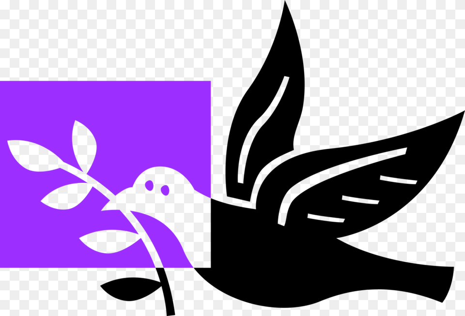 Vector Illustration Of Dove Bird With Olive Branch, Leaf, Plant, Silhouette, Animal Free Png