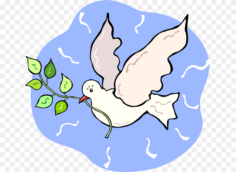 Vector Illustration Of Dove Of Peace Bird Secular Symbol, Animal, Pigeon Png