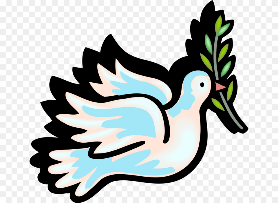 Vector Illustration Of Dove Of Peace Bird Secular Symbol Dove Denotation And Connotation, Animal, Fish, Sea Life, Shark Free Transparent Png
