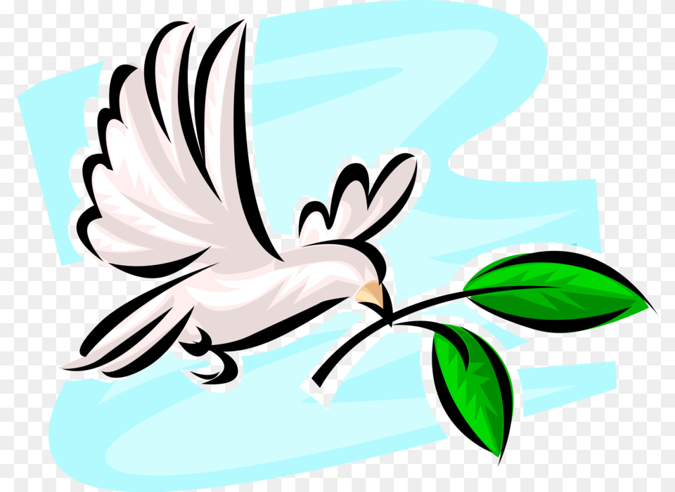 Vector Illustration Of Dove Of Peace Bird Secular Symbol Illustration, Herbal, Herbs, Plant, Leaf Free Png