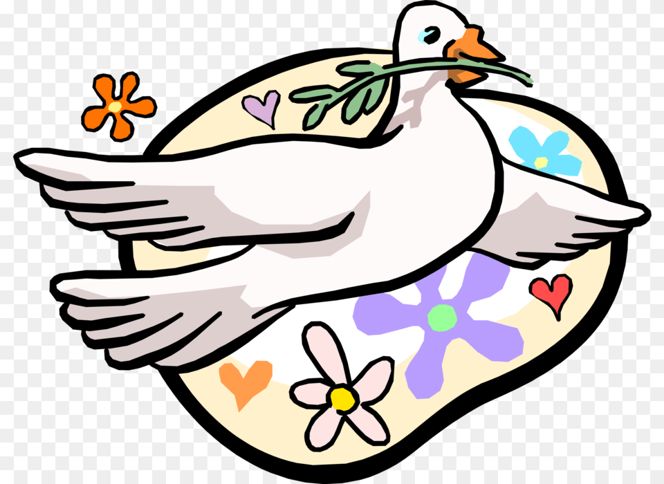 Vector Illustration Of Dove Of Peace Bird Secular Symbol Symbolism In Literature, Animal, Pigeon, Fish, Sea Life Free Png